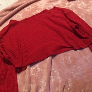 Red long sleeve half shirt